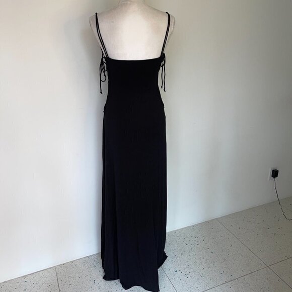 Rachel Pally Maxi Dress Womens Small Lace Up Side Black Sleeveless Made In USA - Picture 2 of 14